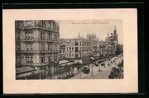 AK Rio de Janeiro, Avenida Central, Strassenbahn