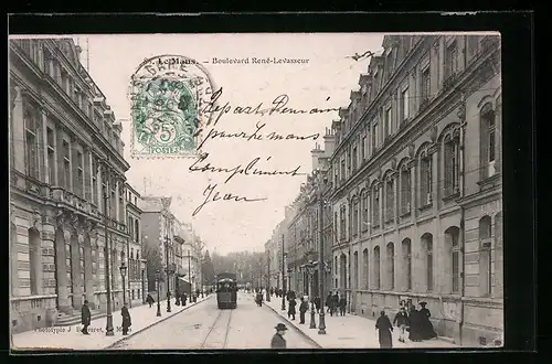 AK Le Mans, Boulevard Rene-Levasseur, Strassenbahn