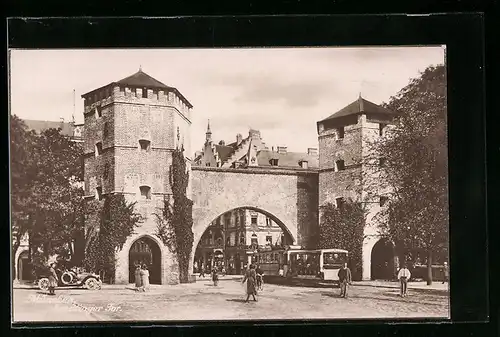 AK München, Sendlinger Tor mit Strassenbahn