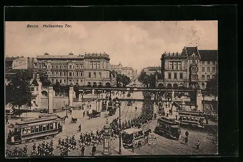 AK Berlin, Hallesches Tor, Strassenbahn