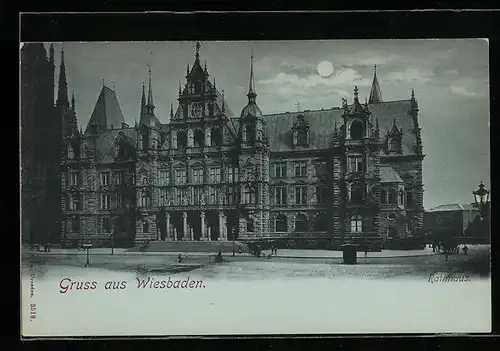 AK Wiesbaden, Motiv vom Rathaus