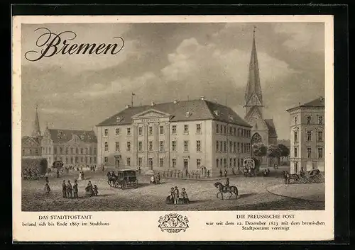 AK Bremen, Stadtpostamt, Briefmarken-Werbeschau für das WHW 1937, Verein Bremer Briefmarken-Sammler e. V., Ganzsache