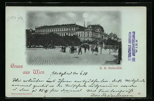 Mondschein-AK Wien, Blick zur Universität