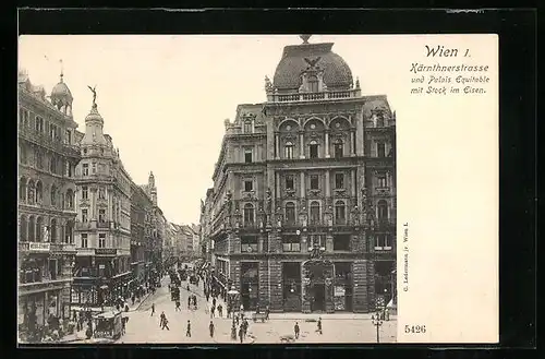 AK Wien, Kärntnerstrasse und Palais Equitable mit Stock im Eisen