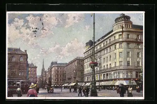Künstler-AK Wien, Blick in die Kärntnerstrasse