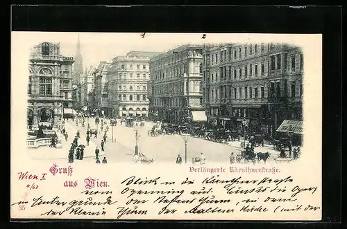 AK Wien, Verlängerte Kärnthnerstrasse mit Passanten