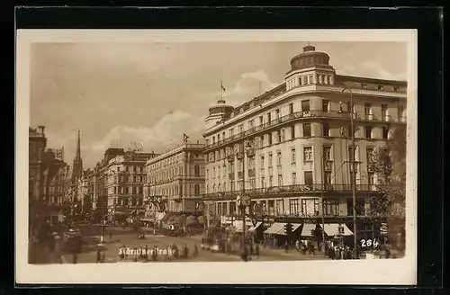 AK Wien, Kärntnerstrasse mit Stephansdom, Geschäfte