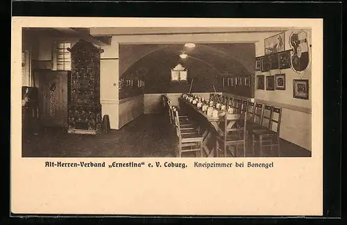 AK Coburg, Alt-Herren-Verband Ernestina e.V., Kneipzimmer bei Bonengel, Verbindungshaus