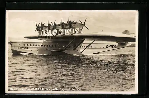 AK Das Dornier-Wasserflugzeug Do-X auf dem Wasser