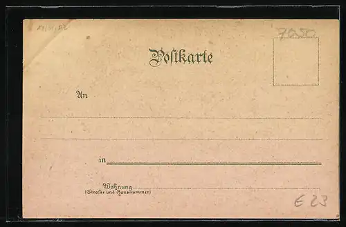 Lithographie Waiblingen, Remspartie bei Mondschein