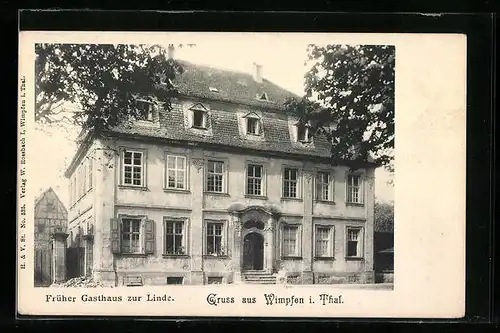 AK Wimpfen i. Thal, Gebäudeansicht früher Gasthaus zur Linde