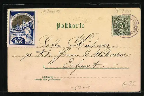Lithographie Heilbronn, Industrie- Gewerbe- und Kunst-Ausstellung 1897, Teilansicht