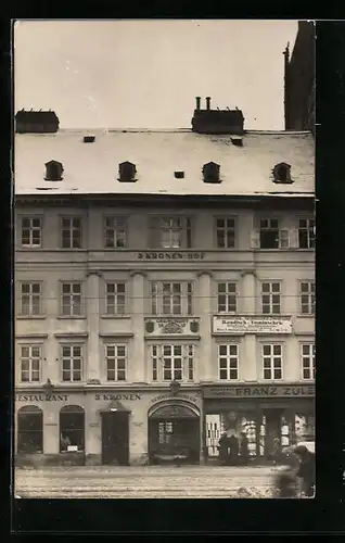 Foto-AK Wien, Gasthaus 3 Kronen-Hof A. Schreinhofer, Mariahilfer Str. 34