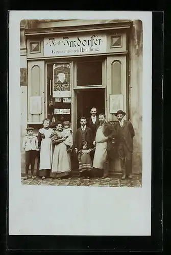 Foto-AK Wien, Gemischtwaren Josef Irndorfer, Stephansplatz 5