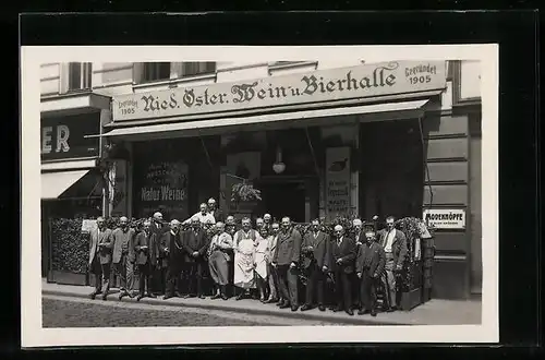 Foto-AK Wien, Nied. Öster. Wein- und Bierhalle, Blumauergasse 1A