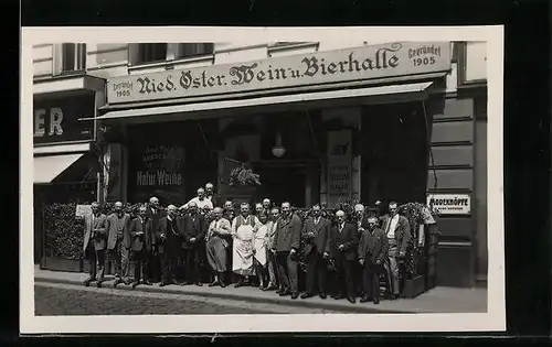 Foto-AK Wien, Weinschänke Josef Pfütz, Blumauergasse 1A