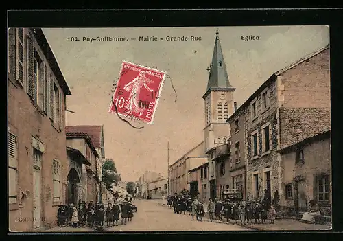 AK Puy-Guillaume, Mairie, Grande Rue, Eglise