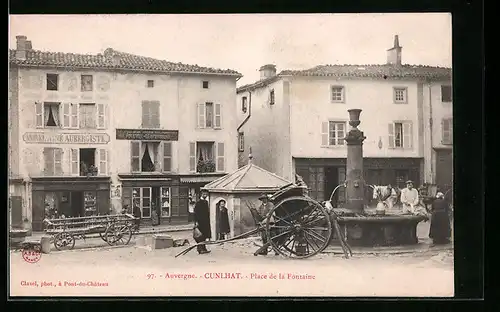 AK Cunlhat, Place de la Fontaine
