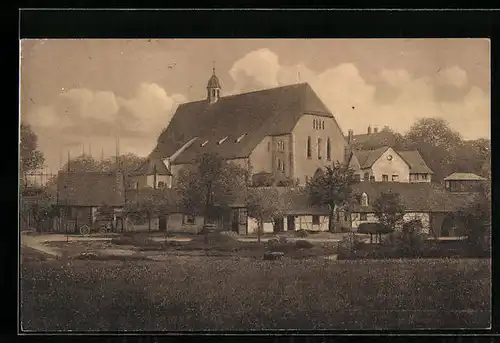 AK Bickesheim, Wallfahrtskirche von der Auerstrasse aus gesehen