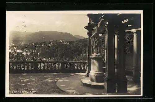 AK Baden-Baden, Echo mit Blick auf die Stadt