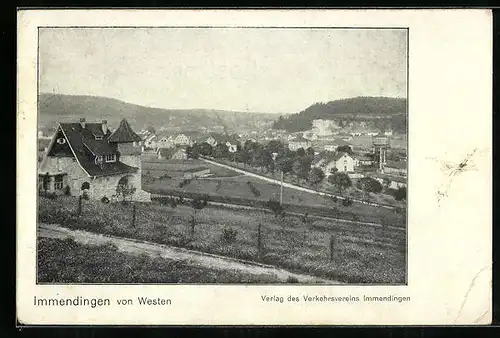 AK Immendingen, Ortsansicht von Westen