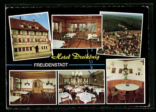 AK Freudenstadt /Schwarzwald, Hotel Dreikönig, Speisezimmer