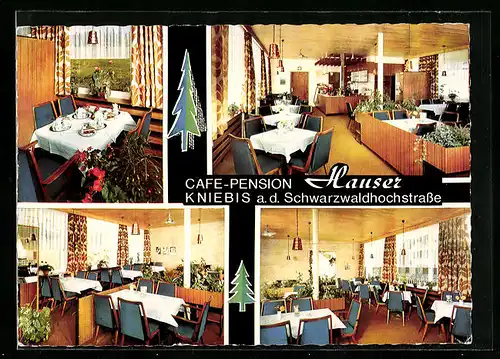 AK Kniebis b. Freudenstadt, Café-Pension Hauser, Schwarzwaldhochstrasse