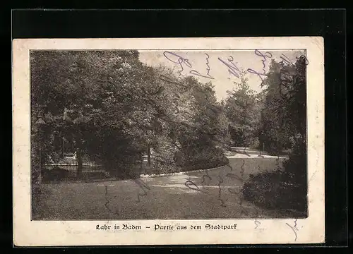 AK Lahr in Baden, Partie aus dem Stadtpark
