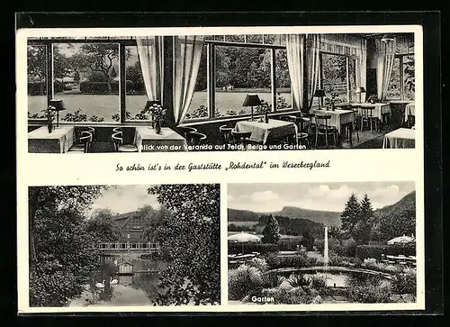 AK Rohdental, Hotel-Restaurant Rohdental, Bes. E. Kallmeyer, Garten