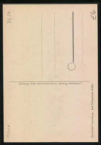 Künstler-AK Leonberg, Am Schwarzen Adler