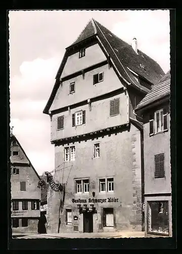 AK Leonberg, Gasthaus Schwarzer Adler