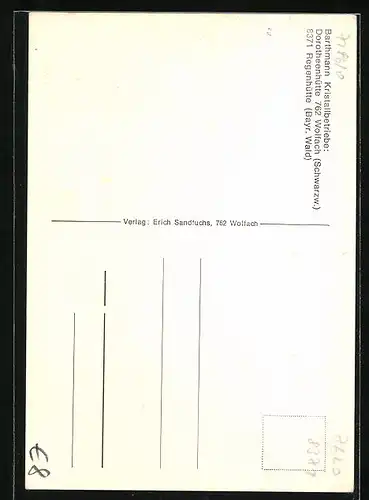 AK Wolfach /Schwarzw., Barthmann Kristallbetriebe, Dorotheenhütte, Regenhütte