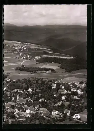 AK Peterzell b. Alpirsbach, Ortsansicht aus der Vogelschau