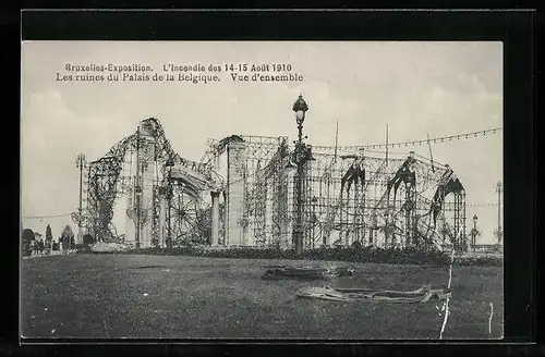 AK Bruxelles, Exposition, Les ruines du Palais de la Belgique