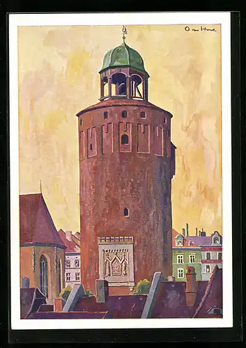 Künstler-AK Görlitz, Der Dicke Turm