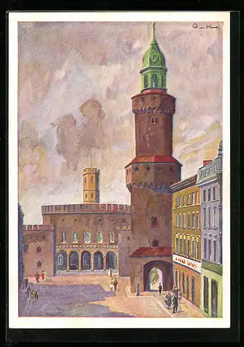 Künstler-AK Görlitz, Der Reichenbacher Turm