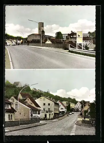 AK Wernau /Neckar, Strassenpartien mit Kirche