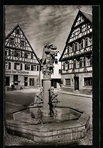 AK Wiesensteig /Schwäb. Alb, Marktplatz mit Brunnen