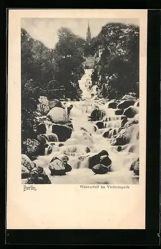 AK Berlin-Kreuzberg, Wasserfall im Victoriapark