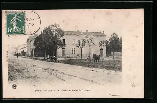AK Tours-sur-Meymont, Mairie et Ecole de Garcons