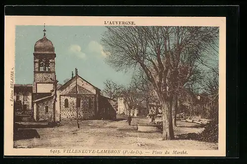 AK Villeneuve-Lambron, Place du Marché