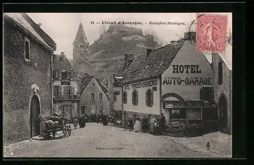 AK Rochefort-Montagne, Circuit d`Auvergne, Hotel Auto-Garage