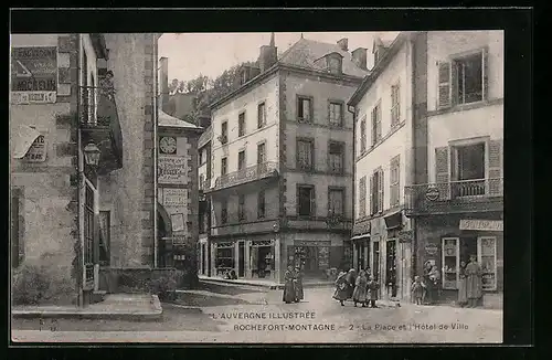 AK Rochefort-Montagne, La Place et l`Hotel de Ville