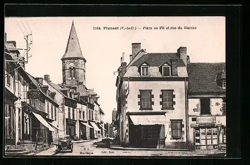 AK Pionsat, Place au Fil et rue du Marché