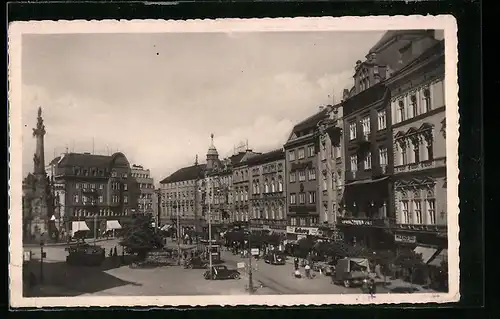 AK Olmütz, der  Ring mit Strassenbahn