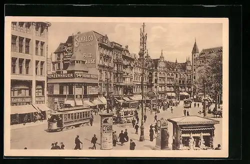 AK Berlin, Strassenbahn am Spittelmarkt