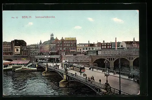 AK Berlin, Jannowitzbrücke mit Strassenbahn