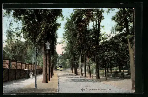 AK Kiel, Strassenbahn auf der Düsternbrooker Allee