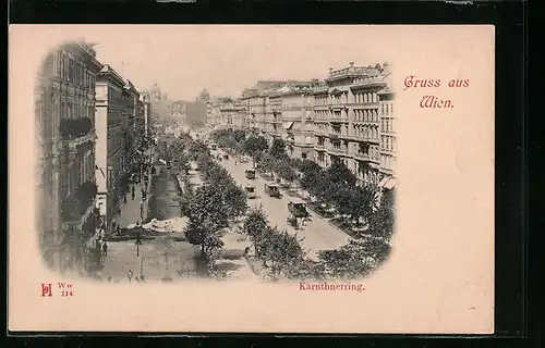 AK Wien, Kärnthnerring mit Strassenbahn