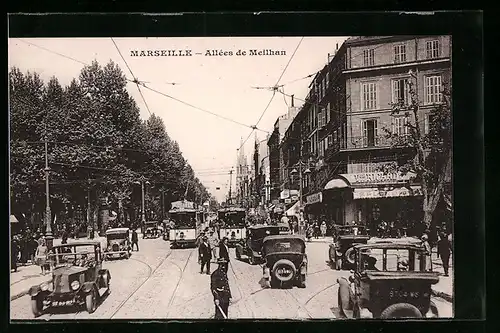 AK Marseille, Allees de Meilhan, Strassenbahn